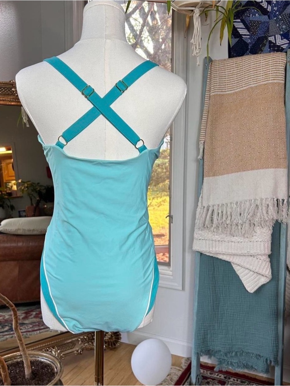 Women’s Teal One-Piece Swimsuit - Picture 4 of 8